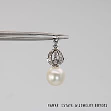10mm Pearl and 0.25ct Diamond Platinum Pendant