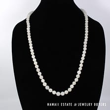 Ice Jade Graduated 8-10mm Bead 14K Yellow GoldNecklace 30"