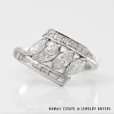 3.0g 1.33ctw DIAMOND BYPASS RING SIZE 6