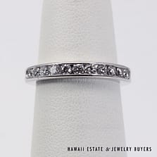 Tiffany & Co Plat 0.45ctw Diamond Anniversary Ring Size 5