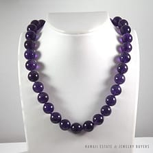 Amethyst Large Bead 14K Yellow Gold Necklace 17.5"