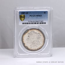 1887 (O) UNITED STATES OF AMERICA $1 MORGAN DOLLAR COIN PCGS CERTIFIED MS63