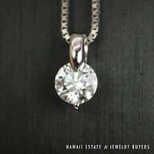 0.48CT Diamond Platinum Pendant 16" Necklace