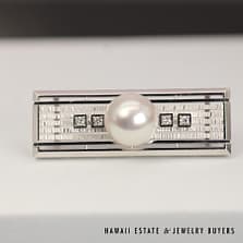 11.8mm South Sea Pearl & 0.12CTW Diamond Platinum Kimono Obidome