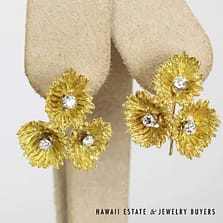 0.50ctw Diamond Vintage 18K Yellow Gold Earrings