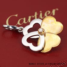 Cartier 18K Two-Tone Gold Four Leaf Clover Mobile Charm Pendant w/ Box #3121-04