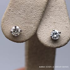 1.10CTW I VS1/SI1 ROUND BRILLIANT DIAMOND 14K WHITE GOLD STUD EARRINGS
