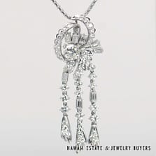 14.2g 18/14KWG 2.50ctw Diamond Pendant 20" Box Chain