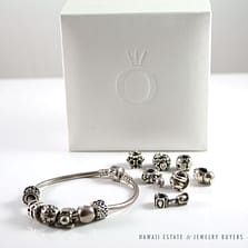PANDORA CHARM BRACELET WITH 13 PANDORA CHARMS STERLING SILVER W/ BOX