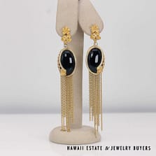 Carrera y Carrera 37.4g 18KYG Sierpes Black Onyx & Diamond Earrings