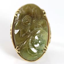 Ming's Hawaii Bi-Color Jade Flower Ring