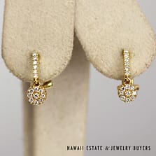 0.34ctw Diamond SI/GH Omega Clip 18K Yellow Gold Earrings