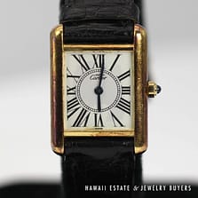 Must De Cartier Ladies Vermeil Tank Watch With Box