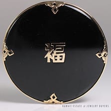 Ming’s Hawaii Round Black Jade Large Brooch