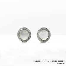 11.1g 14KWG ICE JADE 2ctw DIAMOND CLIP ON EARRINGS