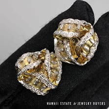 1.50ctw Diamond 14K Yellow Gold Cuff Links