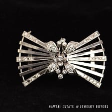 0.75ctw Diamond Platinum Obidome / Brooch