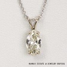 0.67ct Marquise Diamond 14K White Gold Pendant Necklace , 16Ó Length