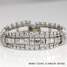 22.20ctw Diamond Platinum Mid Century Bracelet