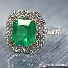 AGL 5.72ctw Natural Columbian Emerald Platinum/18K Ring Size 5.5