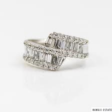 5.2g 14KWG 2ctw DIAMOND BYPASS RING SIZE 7