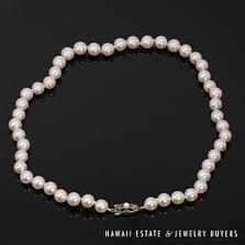 Mikimoto Single Strand Cultured Pearl Necklace with Silver Clasp 18" #2810-02