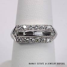 Vintage Plat 0.80ctw Diamond Ring Size 8