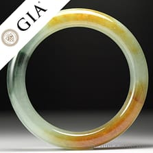 GIA CERTIFIED NATURAL TYPE A GRADE A JADEITE JADE MULTI COLOR BANGLE