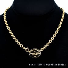 Tiffany & Co. Return to Tiffany 18K Yellow Gold Oval Necklace 16"