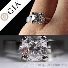 GIA 1.51ct square radiant diamond ring