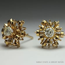 1940s Yellow Gold Earrings