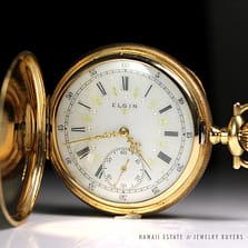 ANTIQUE HUNTER'S CASE ELGIN 14K YELLOW GOLD POCKET WATCH W/ PAPER APPRAISAL