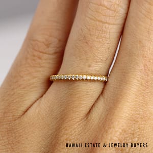 0.24ctw VS/GH Diamond French Pave Eternity 18K Yellow Gold Band Size 5 - Image 2