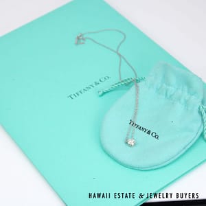 Tiffany & Co 0.68ct VS1 J Round Brilliant Cut Diamond Solitaire Pendant - Image 2