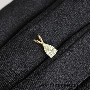 0.49ct SI1 IJ Pear Shaped Diamond 14K Yellow Gold Solitaire Pendant - Image 2