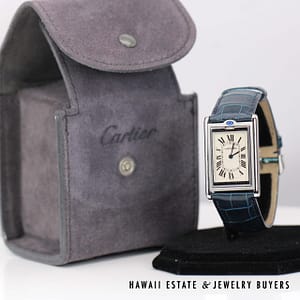 Cartier Stainless Steel Limited Edition Basculante Reverso Mecanique Strap Watch Ref 2390 with Box