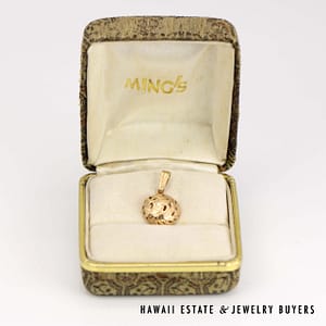 Ming's Phoenix 12mm Round 14K Yellow Gold Pendant with Box