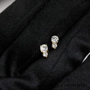 0.1g 18KYG 0.70ctw I1 HI Diamond Earrings - Image 2