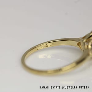 0.50ct Marquise 2/0.50ctw Trillion SI/GHI Diamond 14K Yellow Gold Ring Size 5 - Image 2