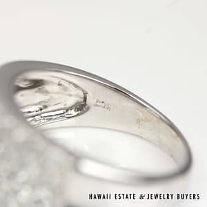 1ctw Diamond Pave 18K White Gold Saddle Ring Size 7.5 - Image 2