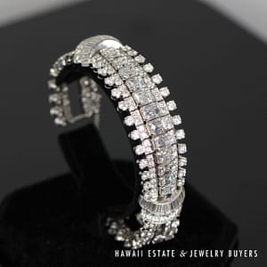 22.20ctw Diamond Platinum Mid Century Bracelet - Image 2