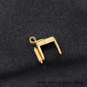 Patek Philippe 18K Yellow Gold 8mm Buckle with Tongue & Spring Bar - Image 2
