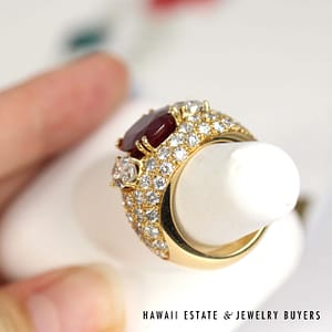 GIA 5.744ct Ruby 6ctw Diamond 18K Yellow Gold Gents Ring Sz 7.5 w/ Appraisal - Image 2