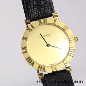 Tiffany & Co Atlas Men's 18K Yellow Gold Strap Watch