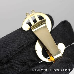 Dollar Sign 10.8g 14K Yellow Gold Money Clip - Image 2
