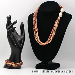 niihau shell lei and bracelet set