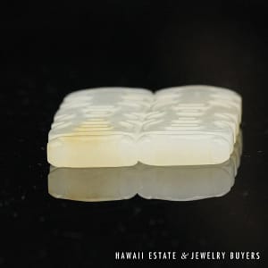 Antique Qing Era Mutton Fat Jade Double-Sided "Happiness" Carving (Pendant Optional) - Image 9