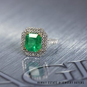 AGL 5.72ctw Natural Columbian Emerald Platinum/18K Ring Size 5.5 - Image 2