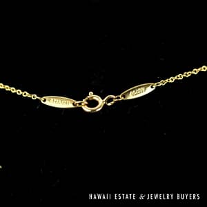 Tiffany & Co 0.15ct VS/GH Diamond Peretti Diamonds by the Yard 18k Yellow Gold Necklace with 16" Rolo Chain, 2g - Image 2