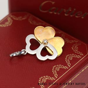 Cartier 18K Two-Tone Gold Four Leaf Clover Mobile Charm Pendant w/ Box #3121-04 - Image 2
